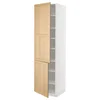 METOD Visoki element s policama/2 vrata, bela/Forsbacka hrastovina, 60x60x220 cm