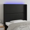 Vidaxl vidaXL LED vzglavje postelje črno 103x16x118/128 cm umetno usnje