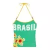 Bershka Top  rumena / zelena / rdeča / bela