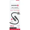 Swissten podatkovni kabel USB-C/Lightning 60W 1,5m črn silikonski