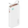USAMS Prenosna baterija z zložljivim kablom Lightning 10000 mAh USAMS 20W hitro polnjenje bela