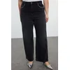 Trendyol Curve Anthracite High Waist Pockets Stoned Wide Leg Plus Size Jeans
