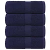 Vidaxl vidaXL Brisače za goste, 4 kosi, temno modre, 30 x 50 cm, 100 % bombaž
