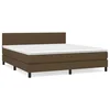Vidaxl Box spring postelja z vzmetnico temno rjava 180x200 cm blago