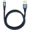 Oehlbach USB 2.0 priključni kabel [1x USB 2.0 vtič A - 1x USB 2.0 vtič Micro-B] 0.50 m modri, pozlačeni kontakti Oehlbach USB Plus Micro