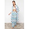Trendyol Ethnic Patterned Woven 100% Cotton Trousers