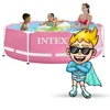 INTEX Pink Bazen 2.44m × 76 cm METAL FRAME