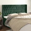 Uzglavlje s ušima tamnozeleno 203x16x118/128 cm baršunasto