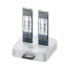 MAIWO USB Docking station 2xM.2 (SATA i NVME) K3016SD sivi