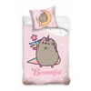 Posteljnina iz bombaža 140x200 Pusheen Samorog Roza