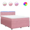 vidaXL vidaXL Box spring postelja z vzmetnico roza 160x200 cm žamet, (21304609)