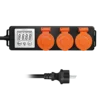 Logilink produžni kabl outdoor 3 mesta, LCD displej potrošnje, 1.4m, IP44, crna