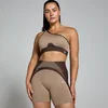 MP Womens Contrast Rib Seamless Bra - Cashmere/Espresso - L