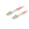 Lanberg optični povezovalni kabel MM LC/UPC-LC/UPC duplex 1m LSZH OM4 50/125, premer 3mm, barva magenta