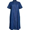 Zizzi Dolga srajca Jgro moder denim