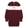 GUESS Obleka temno rjava/bela