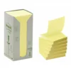 Samolepilni blok, Z, 76x76 mm, 16x100 listov, ekološki, 3M POSTIT, rumen, 1600 listov