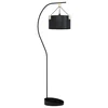 EGLO podna lampa POTOSI E27 luk crni papir drvo 187 cm 39947