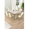 Hanah Home Set Trpezarijski sto i 6 stolica Lai, Krem-beli