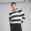 Mens Puma Class Striped Crew, Blue, Size S, Clothing