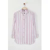Trendyol Claret Red*001 Slim Fit Button-down Collar Thin Striped Shirt