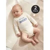 Sinsay - Pamučno Body Sa Izvezenim Natpisom 2 pack - krem