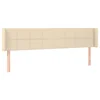 Vidaxl Vzglavje z ušesi krem 203x16x78/88 cm blago