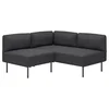 LILLEHEM Modularna ugaona sofa dvosed, Gunnared tamnosiva/metal