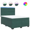 Vidaxl Box spring postelja z vzmetnico temno zelen 140x190 cm žamet