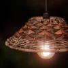 PR Home viseča svetilka Lisen, videz ratana, rjava, O 27 cm - Dnevna soba/jedilnica - Skandinavski - rjava, črna - Plastika