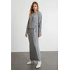 Trendyol Gray Knitwear Cardigan Dress Bottom-Top Set
