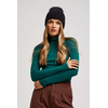 Marisse Black Rhinestone Pompom Hat