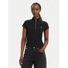 Calvin Klein Jeans Majica Monologo Quarter-zip  črna