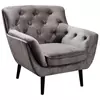 CHESTERFIELD FOTELJA drvo, tekstil siva, crna