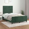 vidaXL Posteljni okvir z vzglavjem temno zelen 120x200 cm žamet