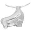 Skulptura bika Srebrno 37 x 44 x 17 cm Aluminij