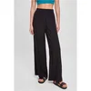 Womens wide viscose pants in black color