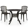 3-dijelni bistro set od lijevanog aluminija brončani