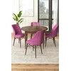 Hanah Home Set Trpezarijski sto i 4 stolice, Ljubičasto-braon