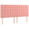 Vidaxl Vzglavje postelje roza 200x5x118/128 cm žamet
