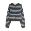 Bershka Pulover svetlo modra/temno rjava