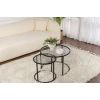 Hanah Home Set stolova za dnevnu sobu Aurum, 42x39x42cm, 60x43x60cm, 2 komada, Crni