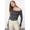 Trendyol Milla Ženska bluza Twoaw25Bz00262, Antracit
