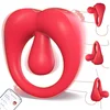 SuperLove Vibrating Cock Ring with 360 Adjustable Tongue with App Red