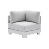 lounge vogalnim kavčem London iz aluminija - barva: bela, mere: 840 x 840 x 670 mm