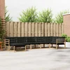 Set vanjskih sofa 7 kom. Bijela i crna Čvrsto drvo akacije
