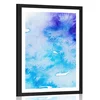 Plakat s paspartujem modro vijolična abstraktna umetnost - 60x90 black