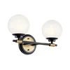 Kichler KL-BENNO2-BK-CPZ-LED Kupatilsko svetlo BENNO 2xLED/3W/230V crna/zlatna IP44