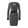 Guess Pletena obleka W6BK23 Z1422 Črna Slim Fit