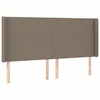 Vidaxl Vzglavje z ušesi taupe 203x16x118/128 cm blago